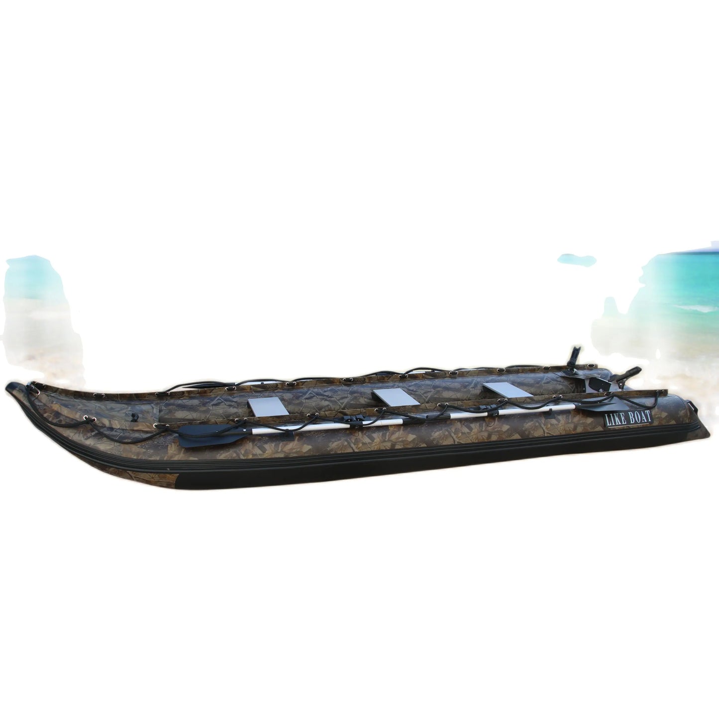 Goboat GTK470 Inflatable Boat CE Outdoor Camouflage Watercrafts 3 Persons Carp Fishing Kayak Drifting Rowing Camping Equipment