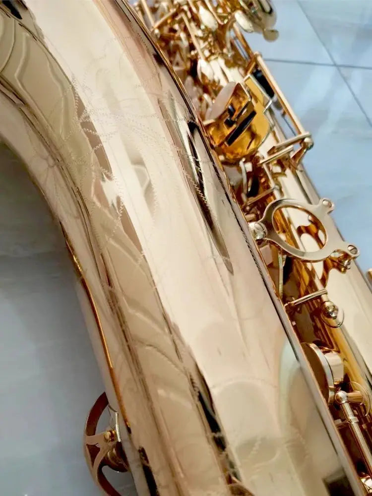 Golden professional Baritone saxophone flat E-tune upgrade double-rib deep engraving pattern high-quality tone jazz instrument