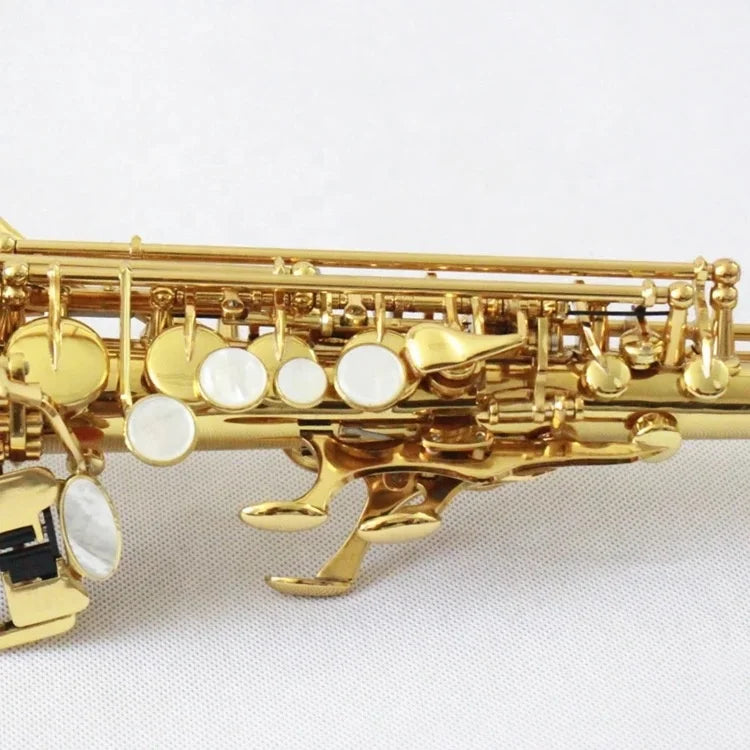 Good price straight soprano saxophone brass body gold lacquer professional saxophone soprano