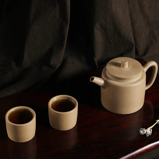 Guanfu Museum: Imitation Shidabin Purple Clay Teapot Set Dabin Teapot Tea Cup One Pot Two Cups Purple Clay Tea Set