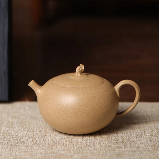 Guanfu Museum Segment Mud Gold Melon Pot Yixing Segment Mud Flower Ware Delicate Green Segment Mud Tieguanyin High Mountain Tea