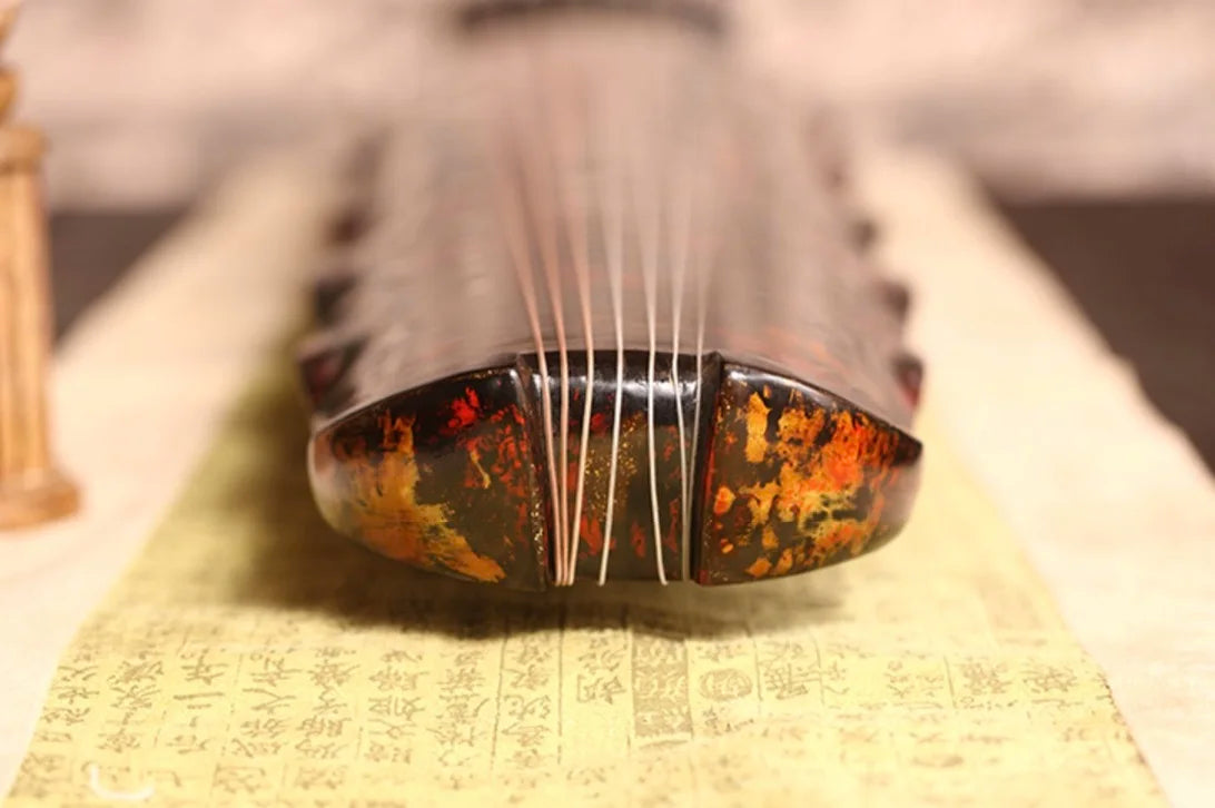 Guqin Banana leaf type Laoshanmu Cinnabar red Professional performance Chinese stringed instruments
