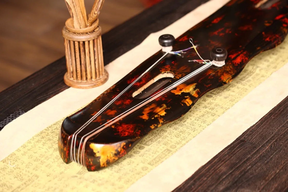 Guqin Banana leaf type Laoshanmu Cinnabar red Professional performance Chinese stringed instruments