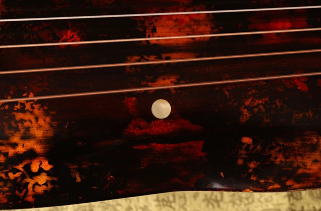 Guqin Banana leaf type Laoshanmu Cinnabar red Professional performance Chinese stringed instruments