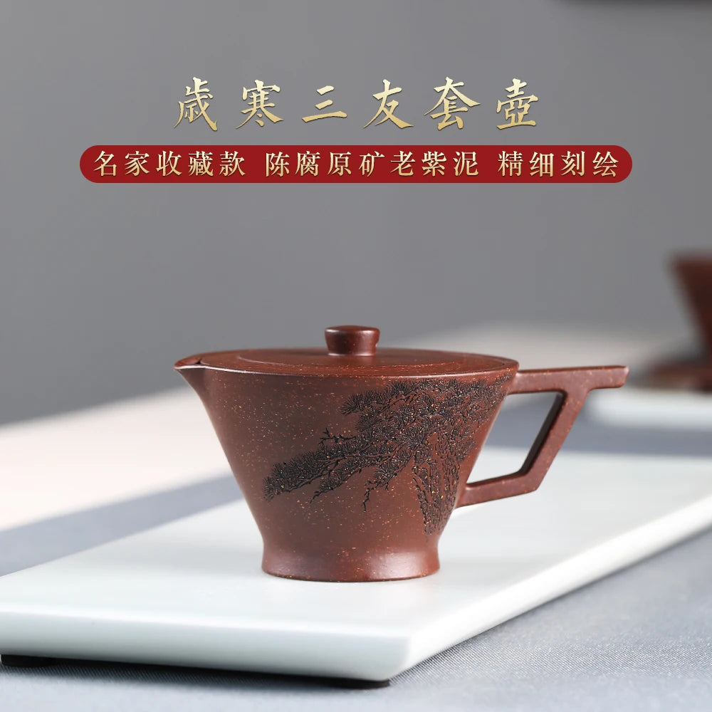 |H pot spring high-end recommended pure manual famous soloing suit teapot set limit to poetic age of pot