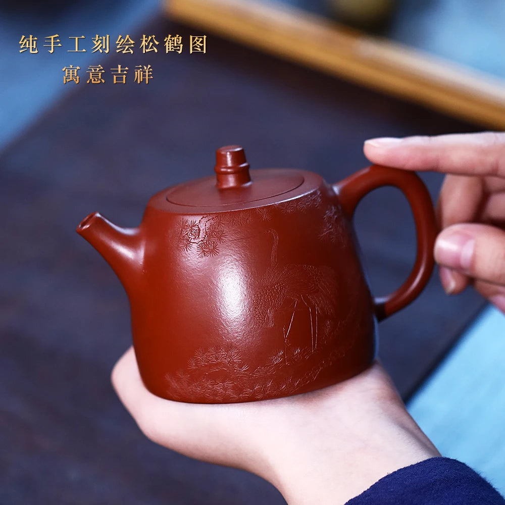|H pot spring yixing are recommended by Hu Qichun all hand teapot undressed ore dahongpao han priests pot of 270 cc