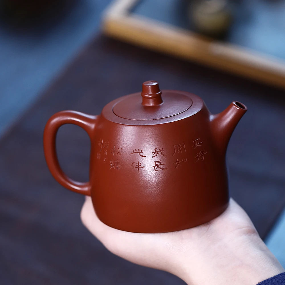 |H pot spring yixing are recommended by Hu Qichun all hand teapot undressed ore dahongpao han priests pot of 270 cc