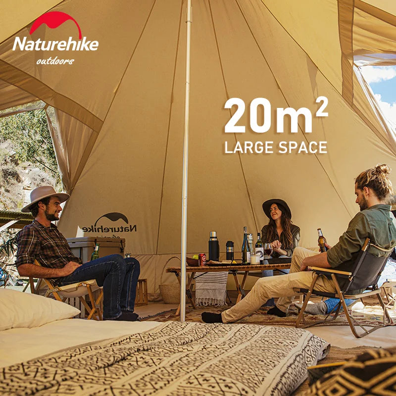 ANTNX Naturehike 20㎡ Large Camping Tent Tribe Pyramid 3-4 Person Tent Outdoor Windproof Family Tent Luxury Sun Shelter - Brighten20 ANTNX.COM