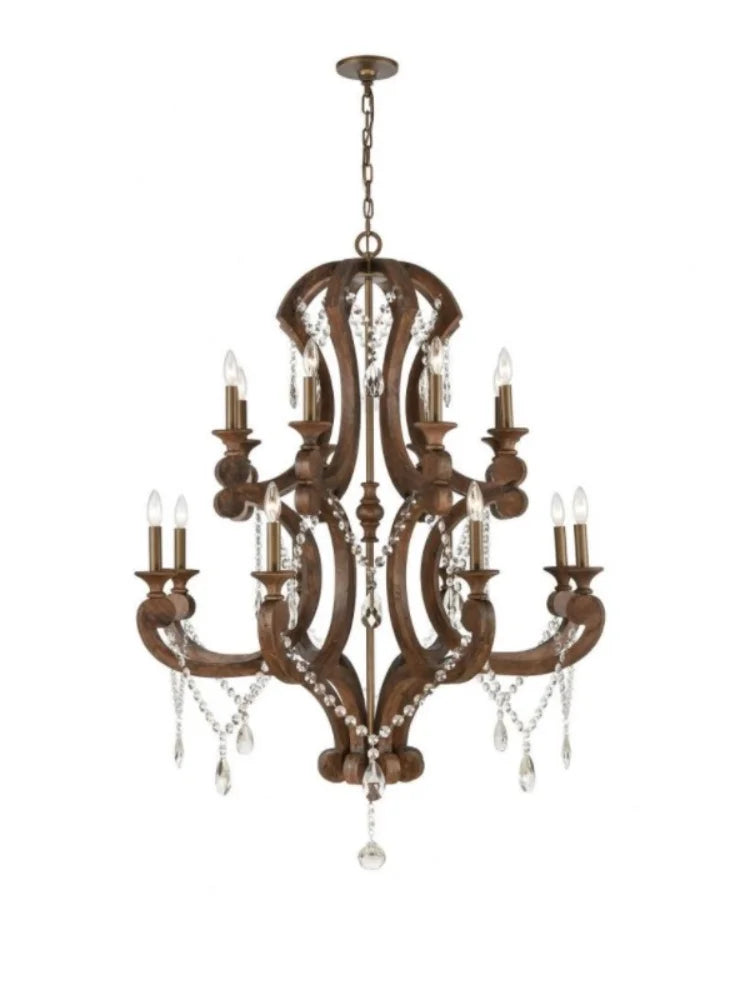 Bed Breakfast Resort Villa  Dining-Room Lamp French Country Design Solid Wood Distressed Cafe Bedroom Chandelier
