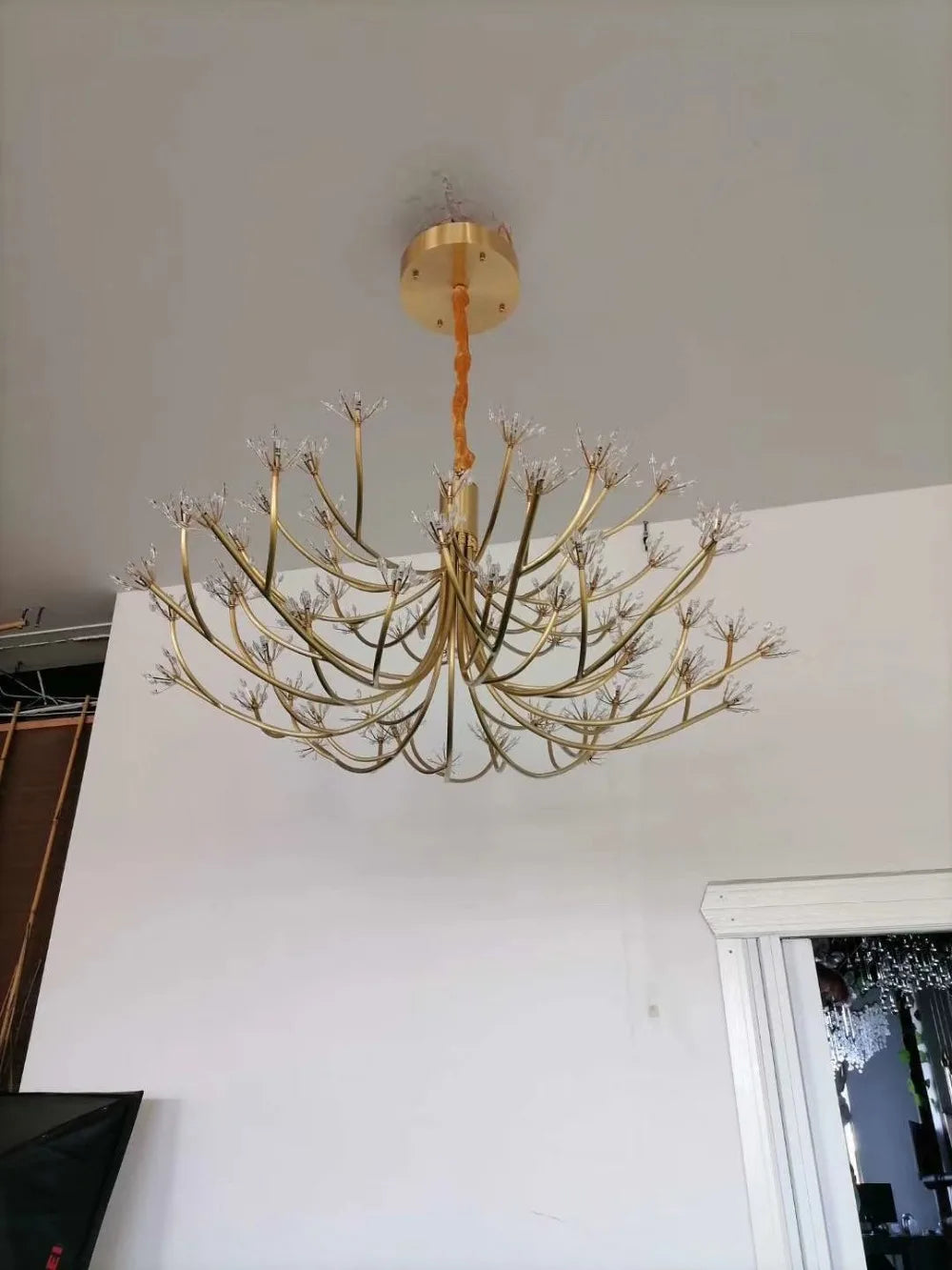 Modern hotel lobby large chandelier villa chandelier glass chandelier Nordic minimalist retro modern American chandelier