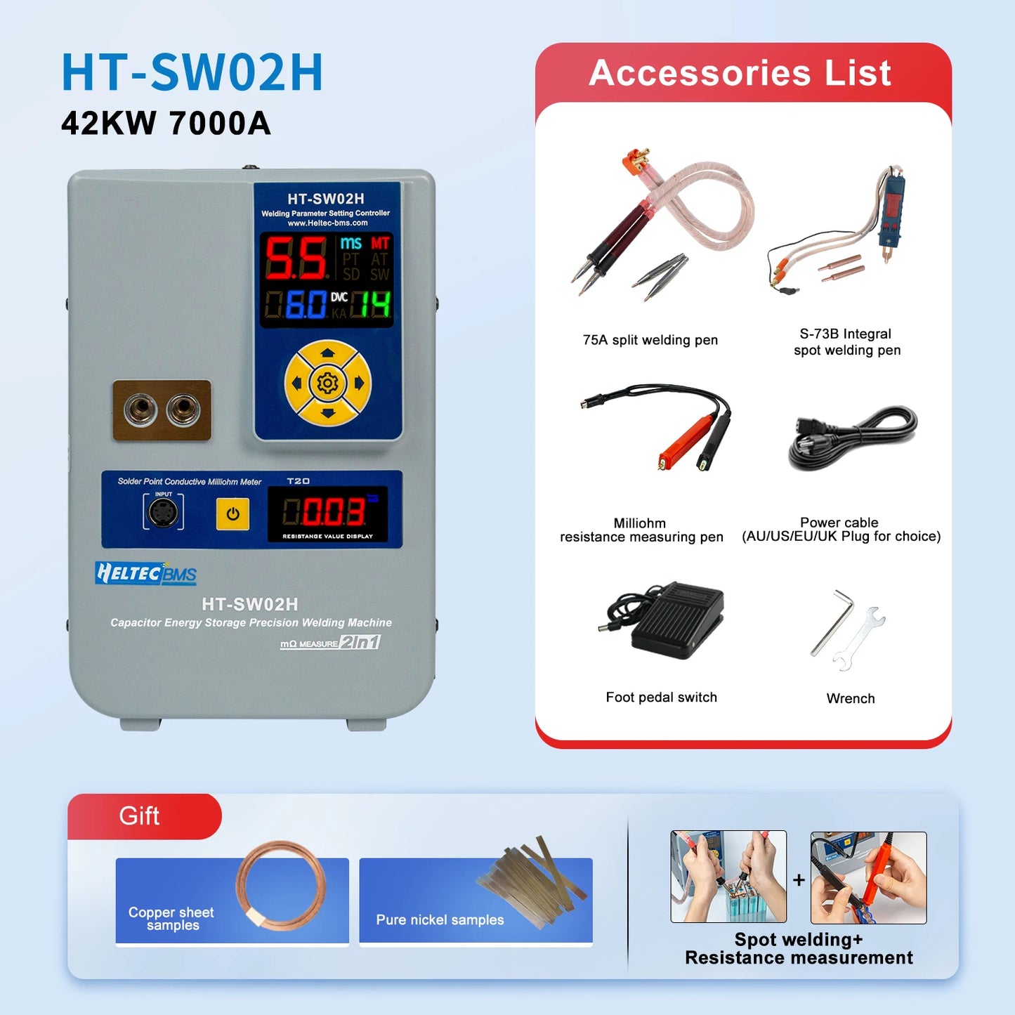 HT-SW02H Battery Spot Welder 42KW Capacitor Energy Storage Welding Machine/Portable Spot Welding Equipment for18650/14500/21700