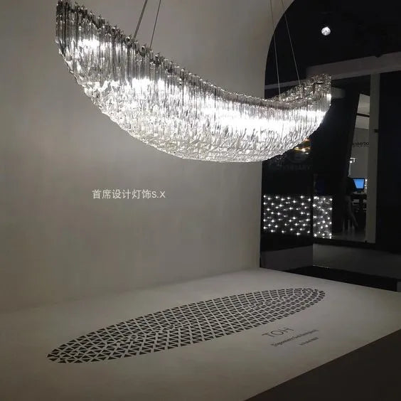 Postmodern window hotel lobby restaurant living room space decoration chandelier art duplex building villa hanging lamps