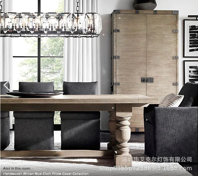 American creative post-modern crystal chandelier Harlow rectangular crystal chandelier personality living room villa dining room