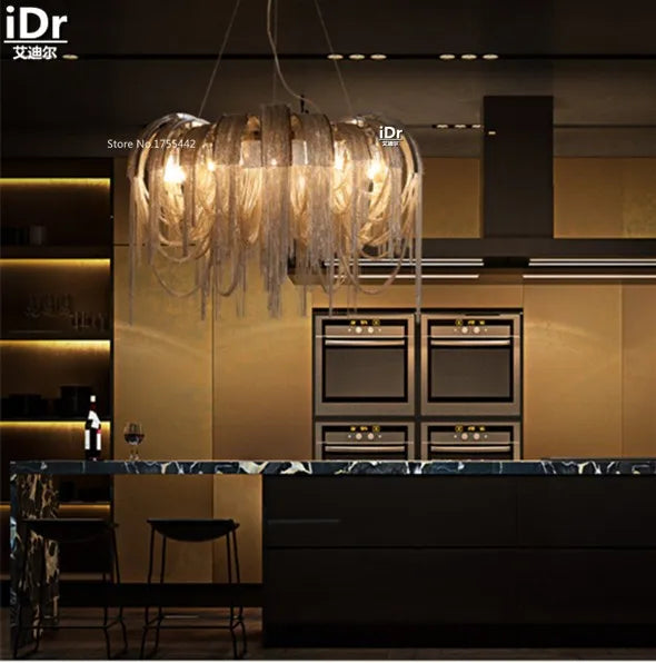 Designers Continental Restaurant Bar Lobby Lobby Hotel Villa club atmosphere tassels Chandeliers EET-003