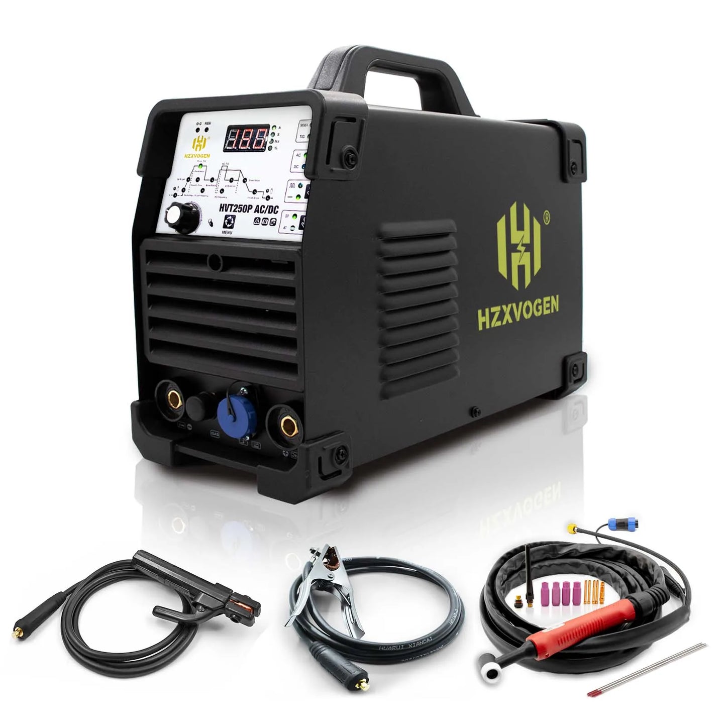 HZXVOGEN 200A Aluminum AC/DC Tig Welding Machine HF TIG/MMA ARC Pulse Argon Welder IGBT Inverter 2T/4T Welding Equipment HVT250P