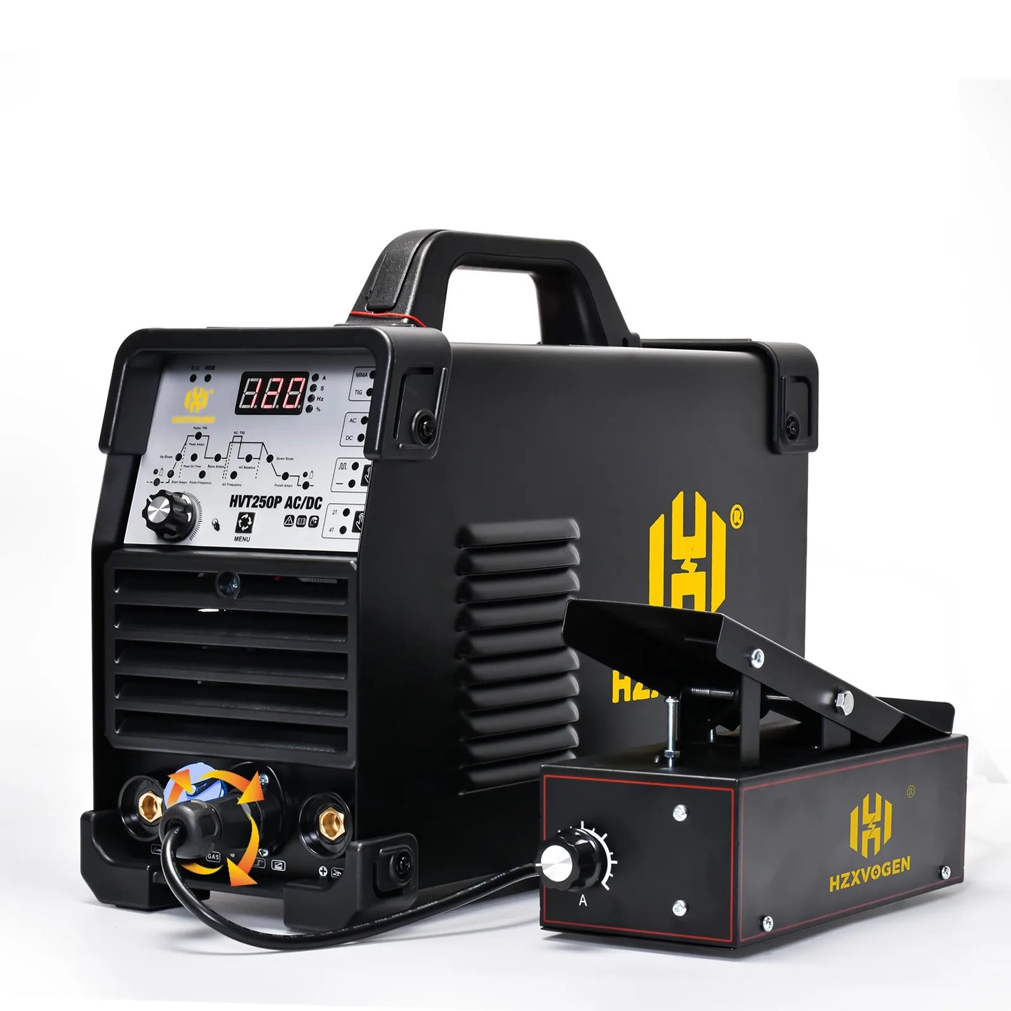 HZXVOGEN 200A Aluminum AC/DC Tig Welding Machine HF TIG/MMA ARC Pulse Argon Welder IGBT Inverter 2T/4T Welding Equipment HVT250P