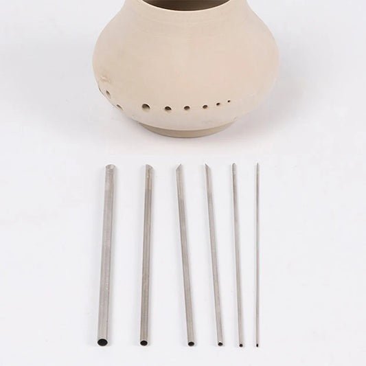 MMOOKA MMOOKA 6 Pieces/set of Stainless Steel Hole Puncher Carving Sculpture Modeling Pottery Cutting and Punching Ceramic Polymer Clay ToolsMMOOKA.COM