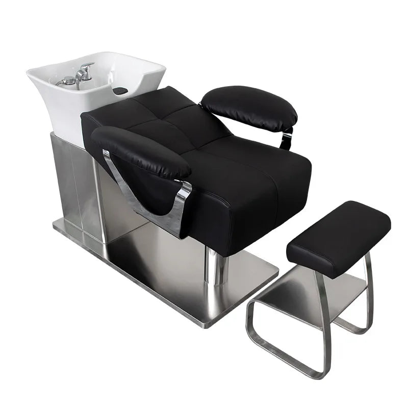 Hair salon semi reclining shampoo bed, hair salon specialized flushing bed, massage bed, hair salon ceramic basin shampoo bed