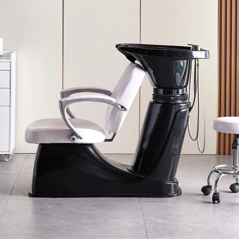Hair salon semi reclining shampoo bed, hair salon specialized flushing bed, massage bed, hair salon ceramic basin shampoo bed