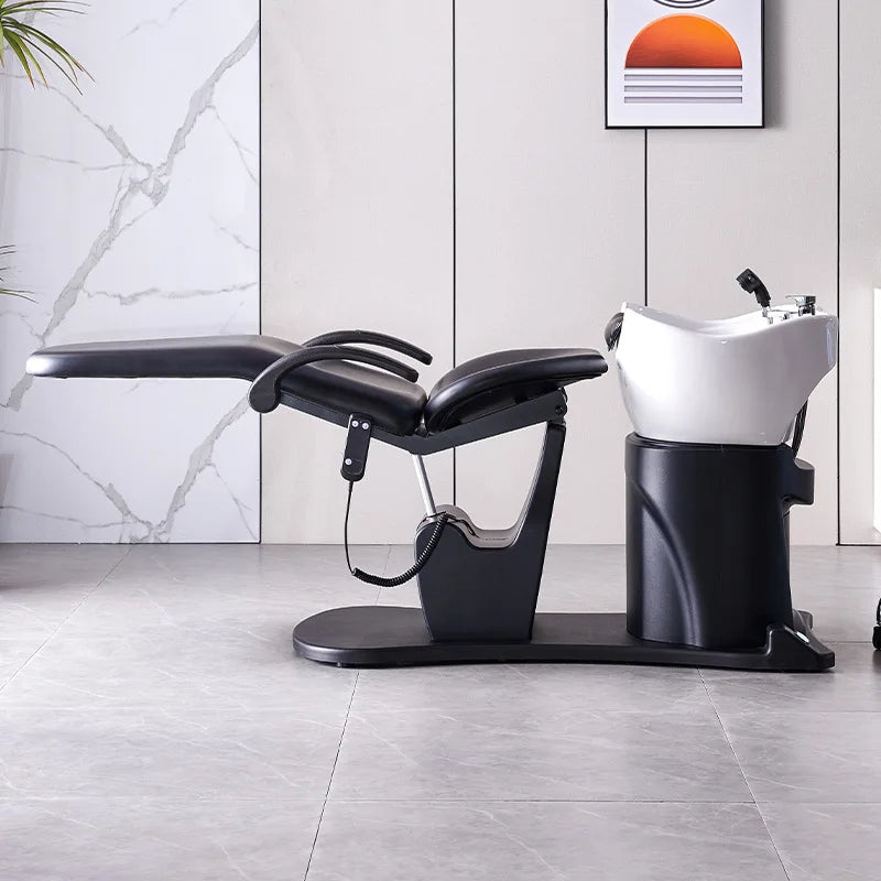 Hair salon semi reclining shampoo bed, hair salon specialized flushing bed, massage bed, hair salon ceramic basin shampoo bed