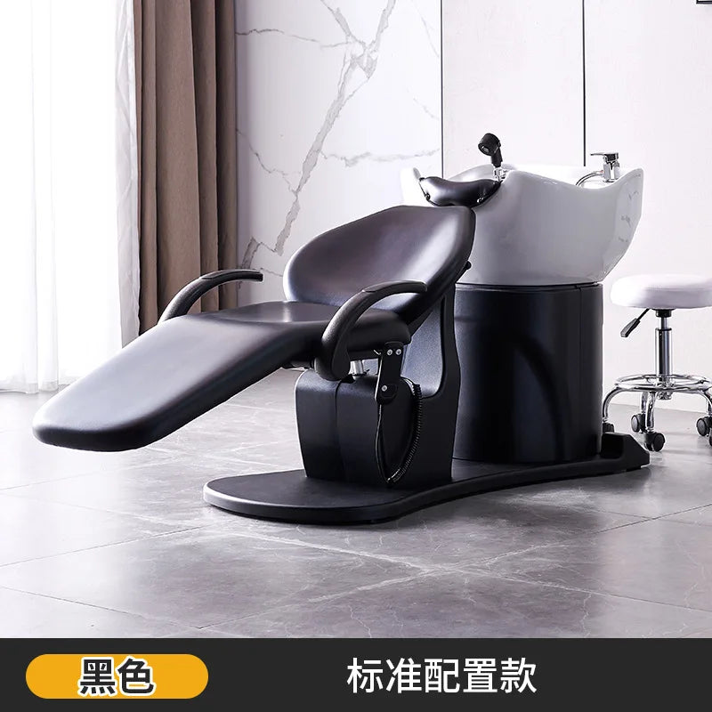 Hair salon semi reclining shampoo bed, hair salon specialized flushing bed, massage bed, hair salon ceramic basin shampoo bed