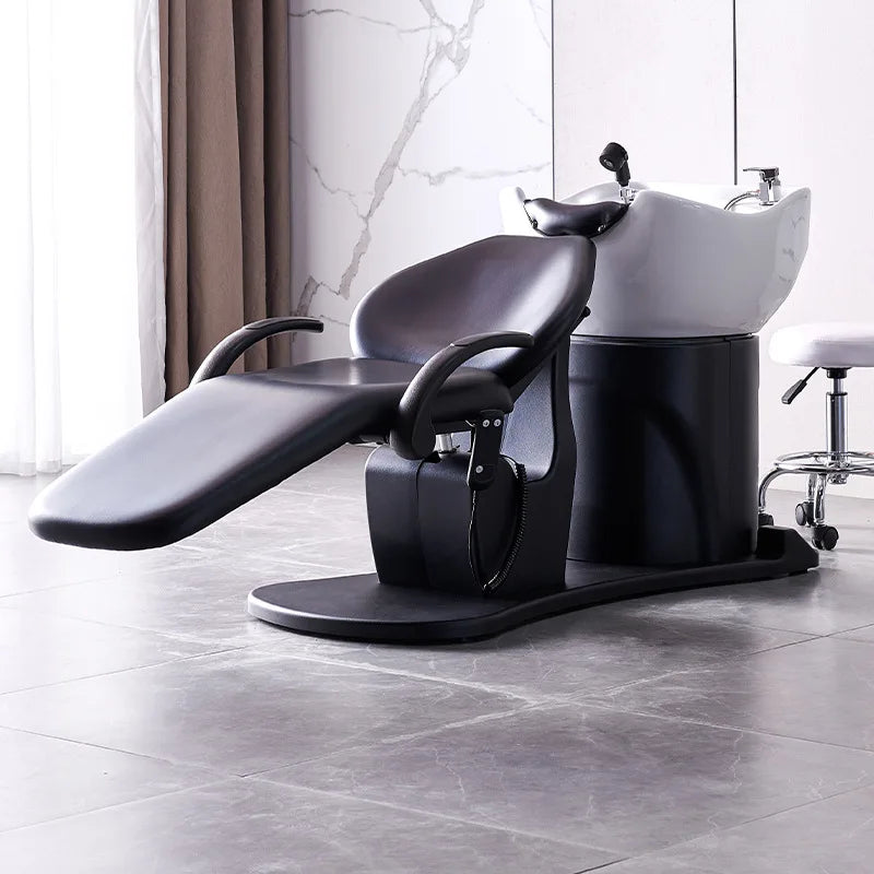 Hair salon semi reclining shampoo bed, hair salon specialized flushing bed, massage bed, hair salon ceramic basin shampoo bed