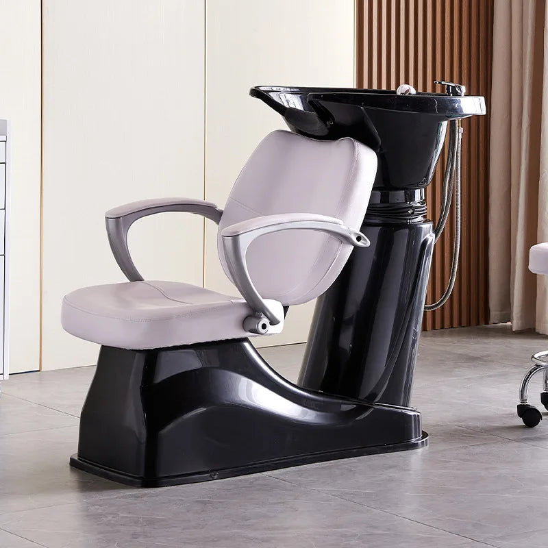 Hair salon semi reclining shampoo bed, hair salon specialized flushing bed, massage bed, hair salon ceramic basin shampoo bed