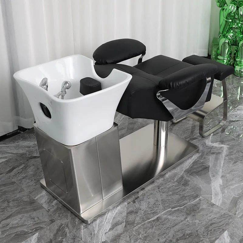 Hair salon semi reclining shampoo bed, hair salon specialized flushing bed, massage bed, hair salon ceramic basin shampoo bed