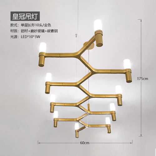 Hall Chandelier Villa Living Room Empty Dining-Room Lamp Personality Duplex Stairs Chandelier