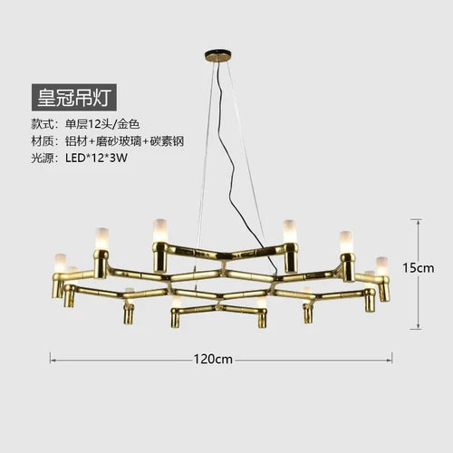 Hall Chandelier Villa Living Room Empty Dining-Room Lamp Personality Duplex Stairs Chandelier