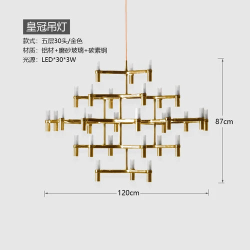 Hall Chandelier Villa Living Room Empty Dining-Room Lamp Personality Duplex Stairs Chandelier