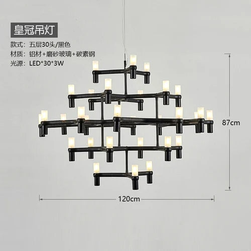 Hall Chandelier Villa Living Room Empty Dining-Room Lamp Personality Duplex Stairs Chandelier