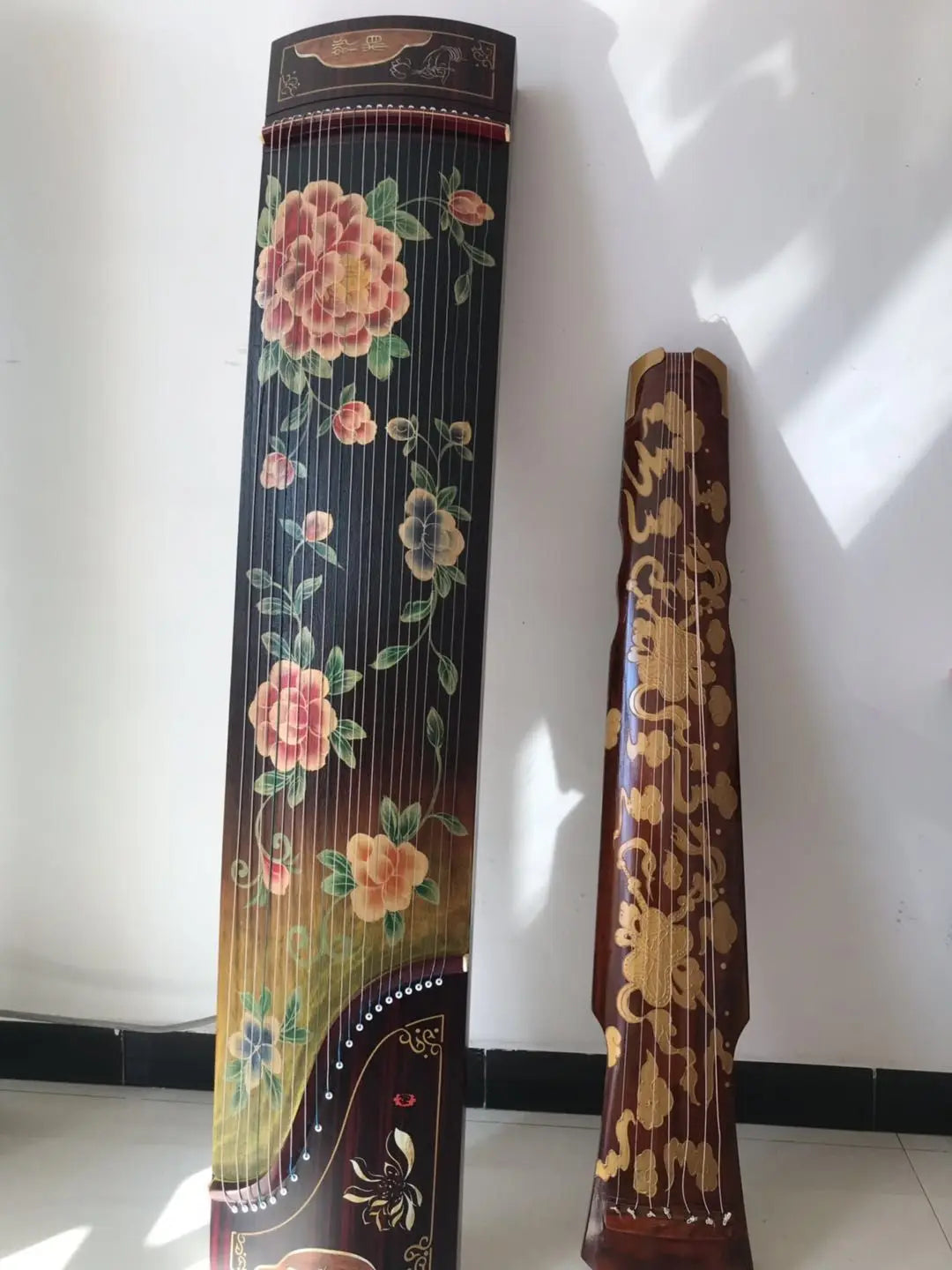 Hand drawn Guqin Brown Can be played and decorated Chinese string instruments