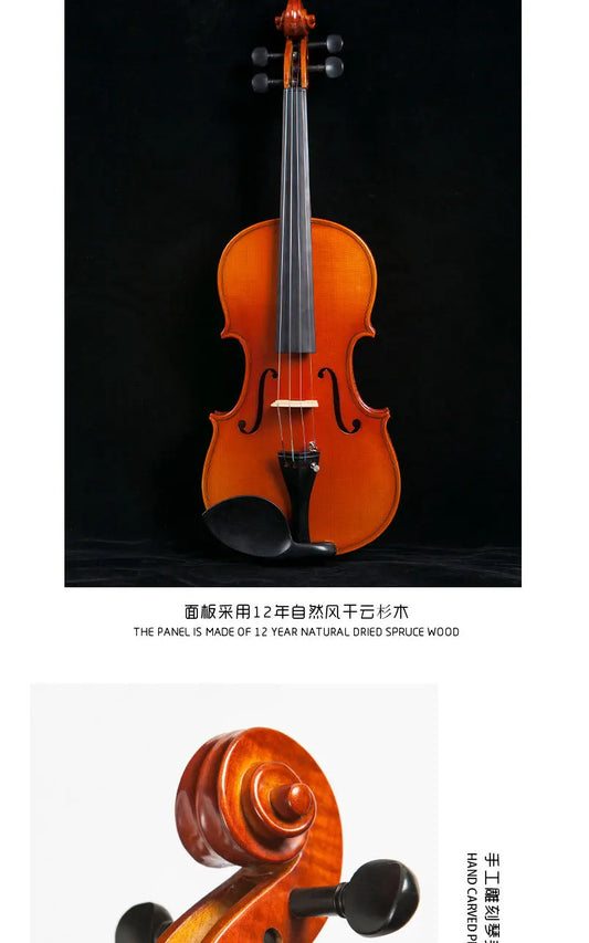 MMOOKA Hand-made 1/4, 1/2, 3/4, 4/4 Arm-length Children's Adult Grading Examination Performance Grade Violin