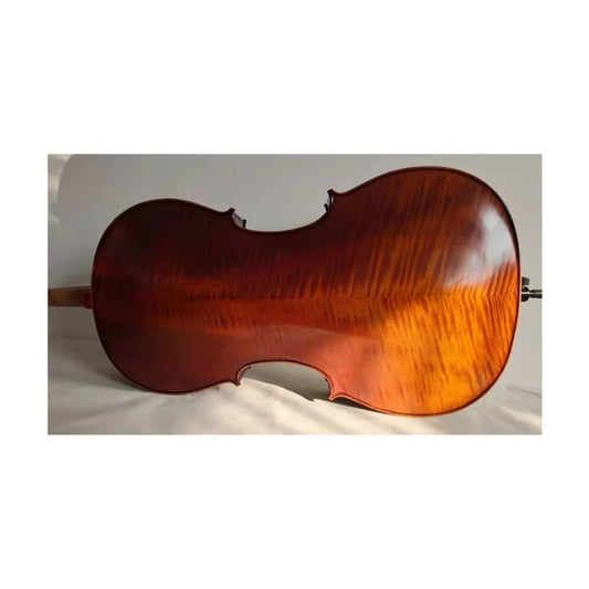 MMOOKA Hand made cello 4/4, ,solid wood flame maple back, ribs and neck, spruce top, SONG Brand 4/4 cello with bag,bow and rosin