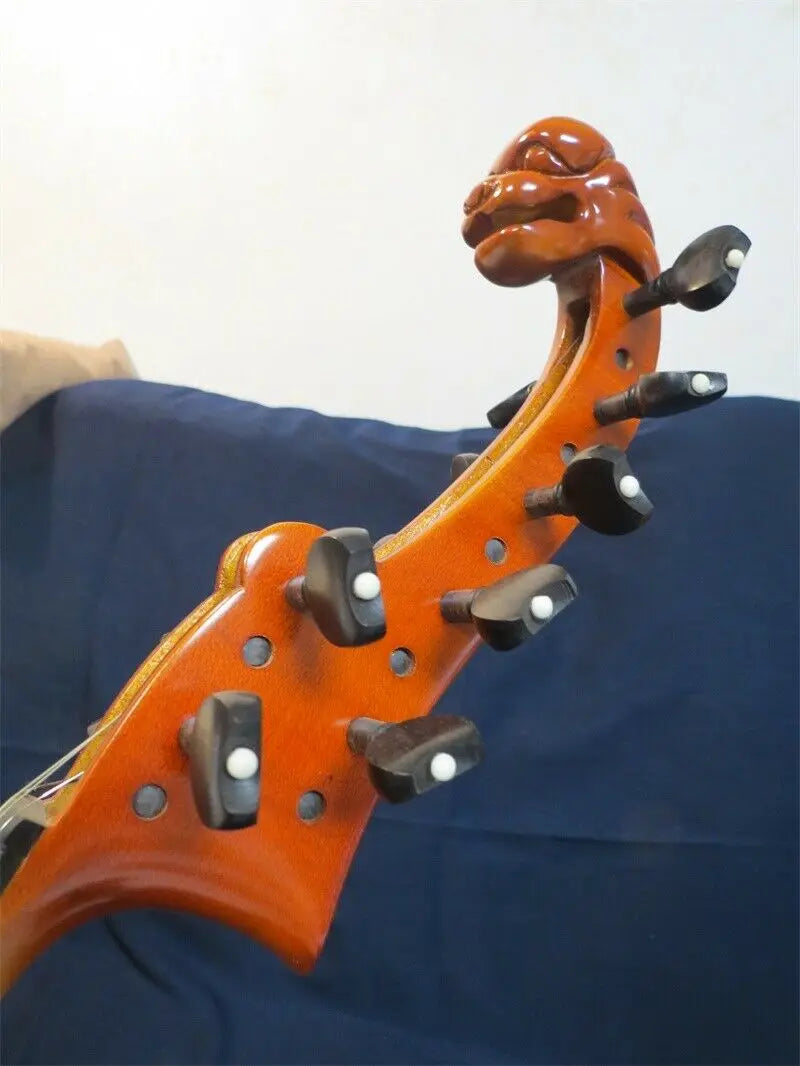 Hand made flames 4*10 strings carving scroll Violin 4/4 rich sweet sound #14234