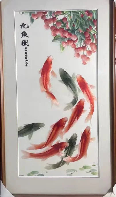 Handmade 100% Mulberry Silk Thread Finished Suzhou Embroidery not include frame ,surplus year after year 50*100cm