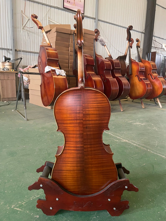 MMOOKA Handmade Spruce Panel, All European Maple Back, Cello 1/4 Violoncello, Solid Wood, Professional Musical Instrument, All Kit