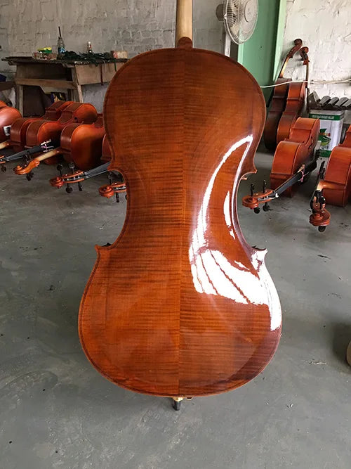 Handmade cello maple 4/4 3/4 solid wood natural grain cello stringed instrument portable professional violoncello free shipping