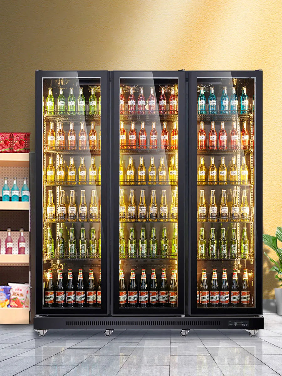 Happy Green Chain Beer Cabinet Vertical Commercial Freezer Refrigerated Beverage Display Cabinet Supermarket Convenience Store