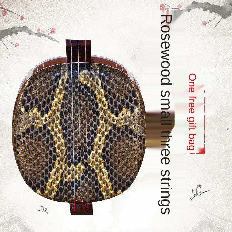 Rosewood Mahogany Small Sanxian Chinese string instrument