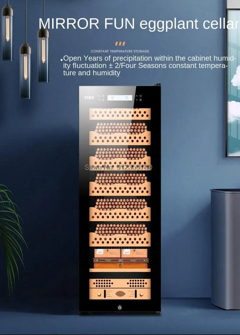FK-168C2 Cigar Cabinet Led Light Humidor Display Large Spanish Cedar Wood Luxury Cigar Cooler capacity 1380 pcs
