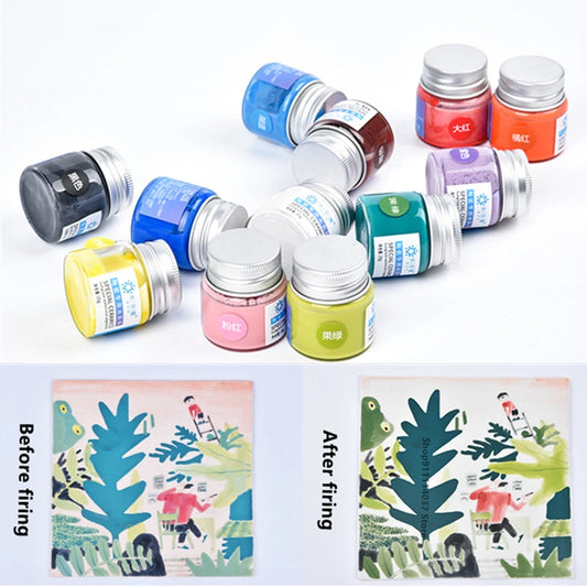 MMOOKA MMOOKA 12 Color Set Pottery Art Painting Pigment Ceramic Underglaze Color DIY Professional Hand-painted Underglaze Water-based PaintMMOOKA.COM