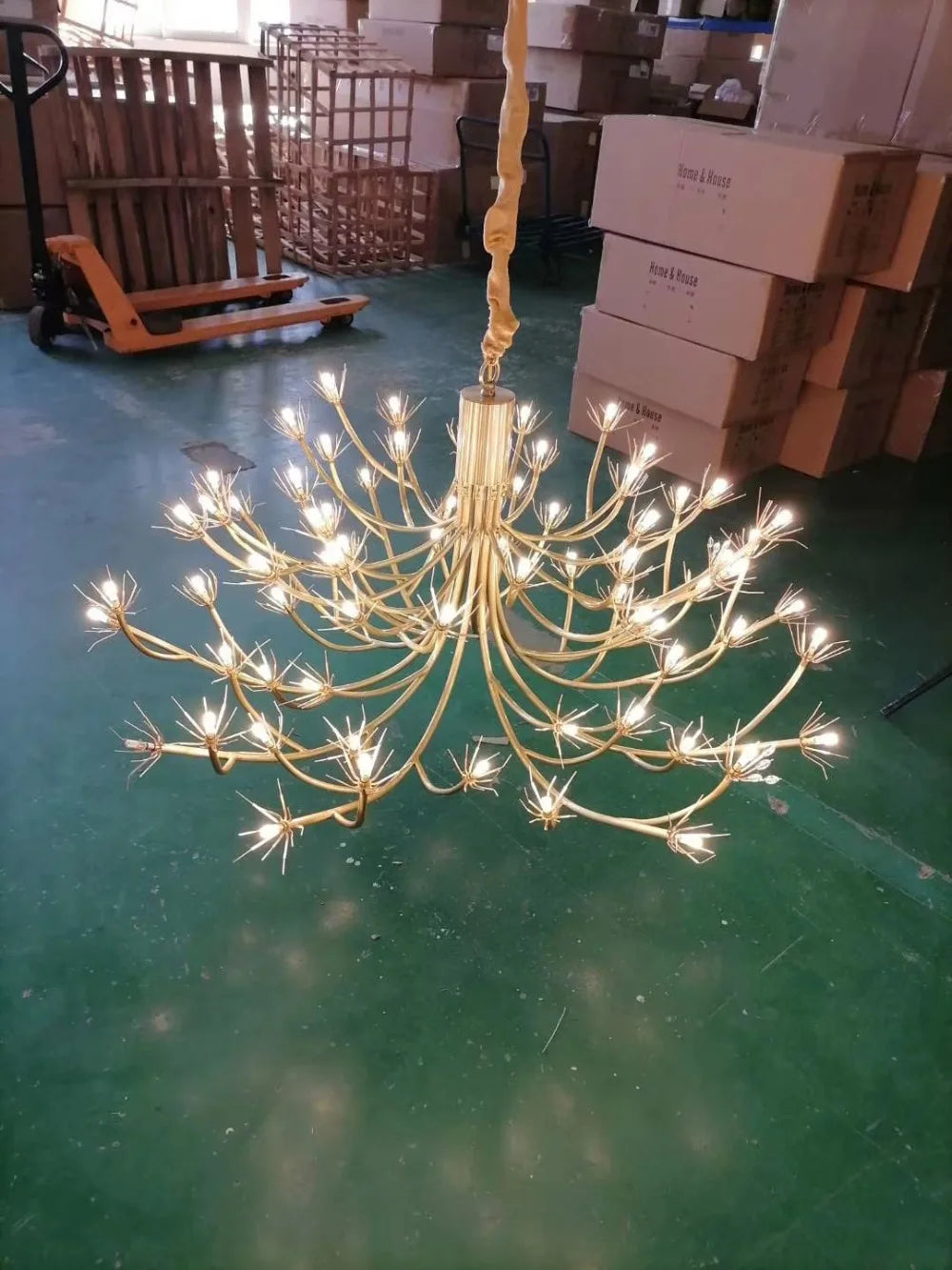 Modern hotel lobby large chandelier villa chandelier glass chandelier Nordic minimalist retro modern American chandelier