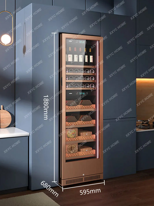 High-End Intelligent Double Temperature Cigar Cabinet Constant Temperature and Humidity Red Wine Cigar All-in-One Cabinet