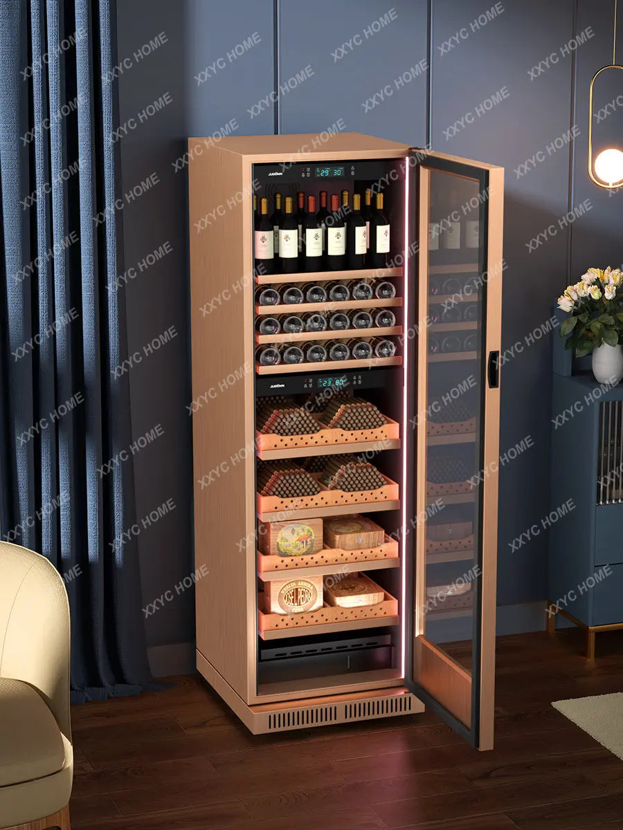 High-End Intelligent Double Temperature Cigar Cabinet Constant Temperature and Humidity Red Wine Cigar All-in-One Cabinet