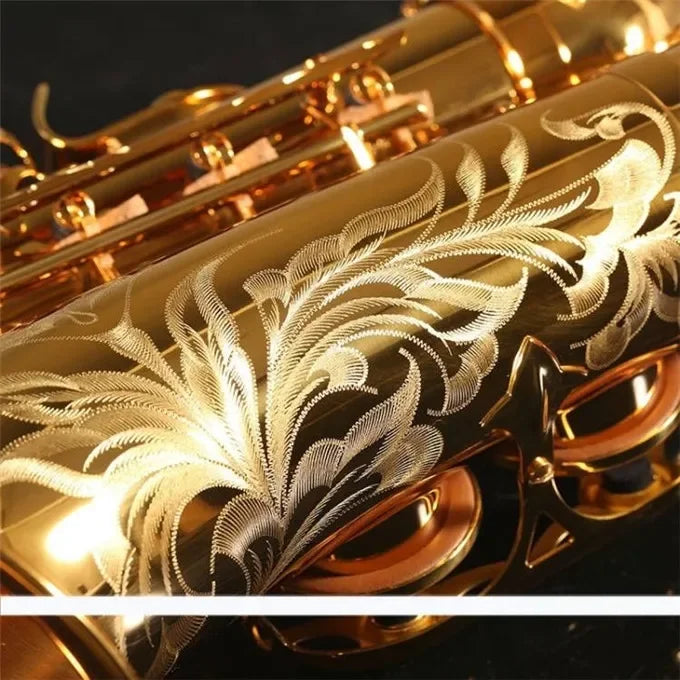High Grade Antique Finish Eb E-flat Alto Saxophone Sax Shell Key Carve Pattern Woodwind Instrument with Case Other Aeccessaries