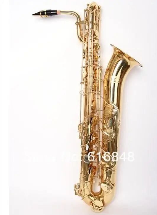 High Quality Brass Baritone Saxophone Gold Lacquer E Flat Baritone Sax New Arrival Musical Instrument with Mouthpiece Case