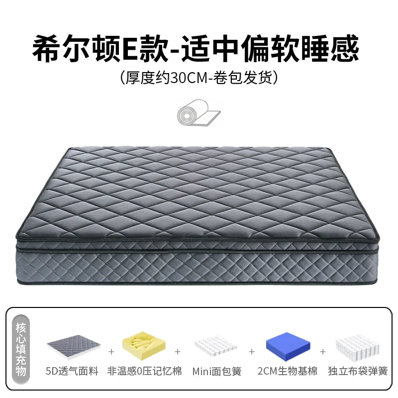 High Quality Queen Bed Mattress King Size Foldable Korean Twin Mattress Memory Foam Colchon Plegable Para Dormir Furniture