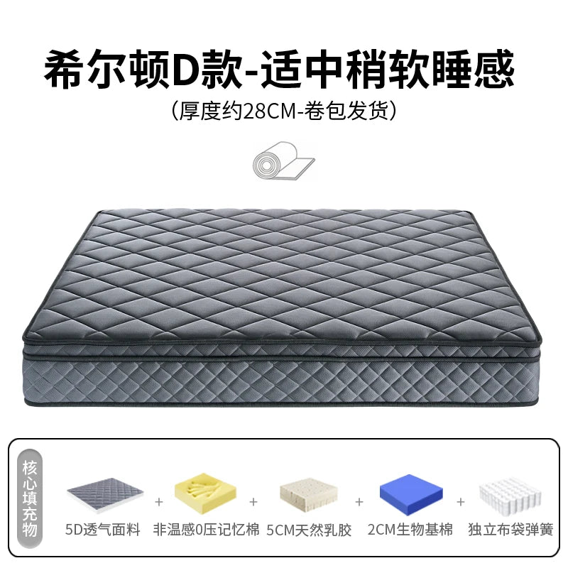 High Quality Queen Bed Mattress King Size Foldable Korean Twin Mattress Memory Foam Colchon Plegable Para Dormir Furniture